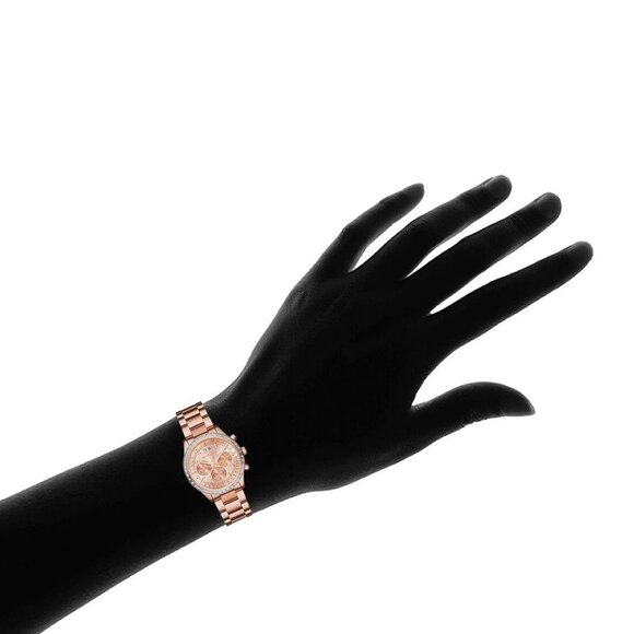 Michael Kors Rose Gold Womens Chronograph Watch w/Crystal Bezel & Date Display - Picture 9 of 11